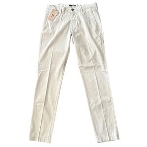 Boggi Milano Dress Pants Mens 33x31 Beige Tan Twill Flat Front Chino NWT